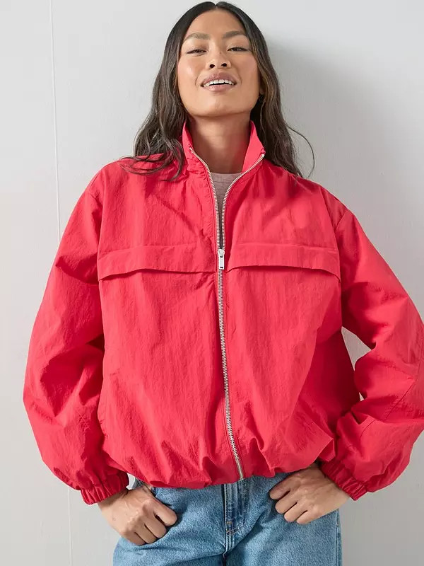The Very Collection Technical Bubble Hem Jacket - Red | Very (UK)