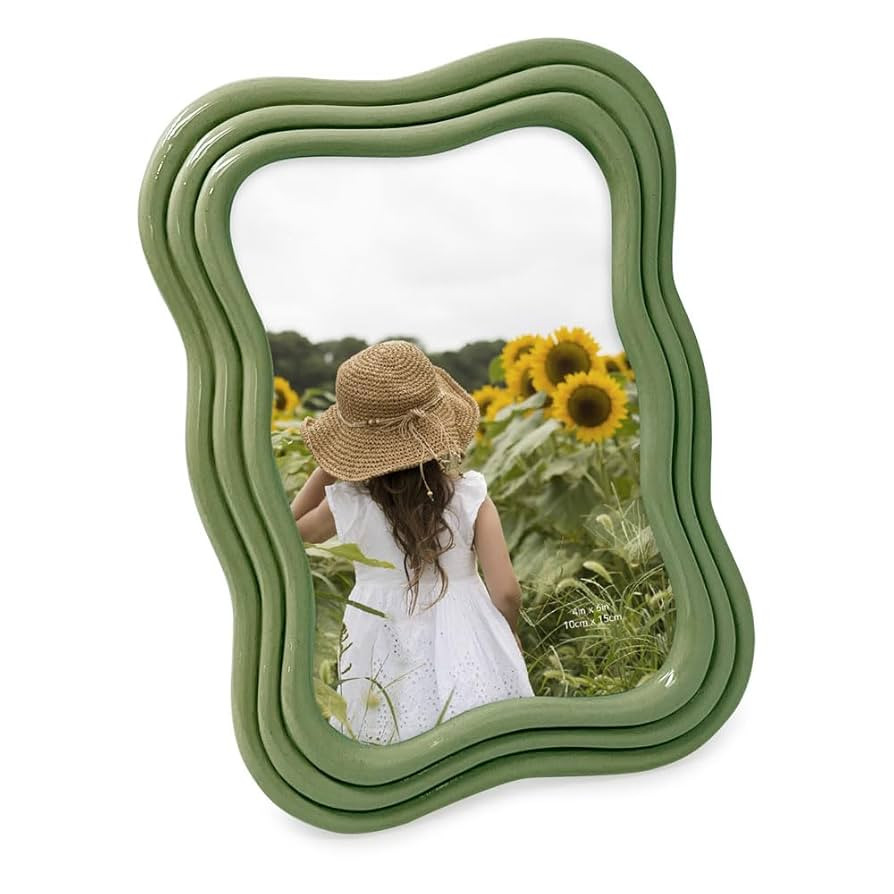 Isaac Jacobs 4x6 Green Curved Deco Frame for Tabletop and Wall Display, Decorative Art, Design, H... | Amazon (US)
