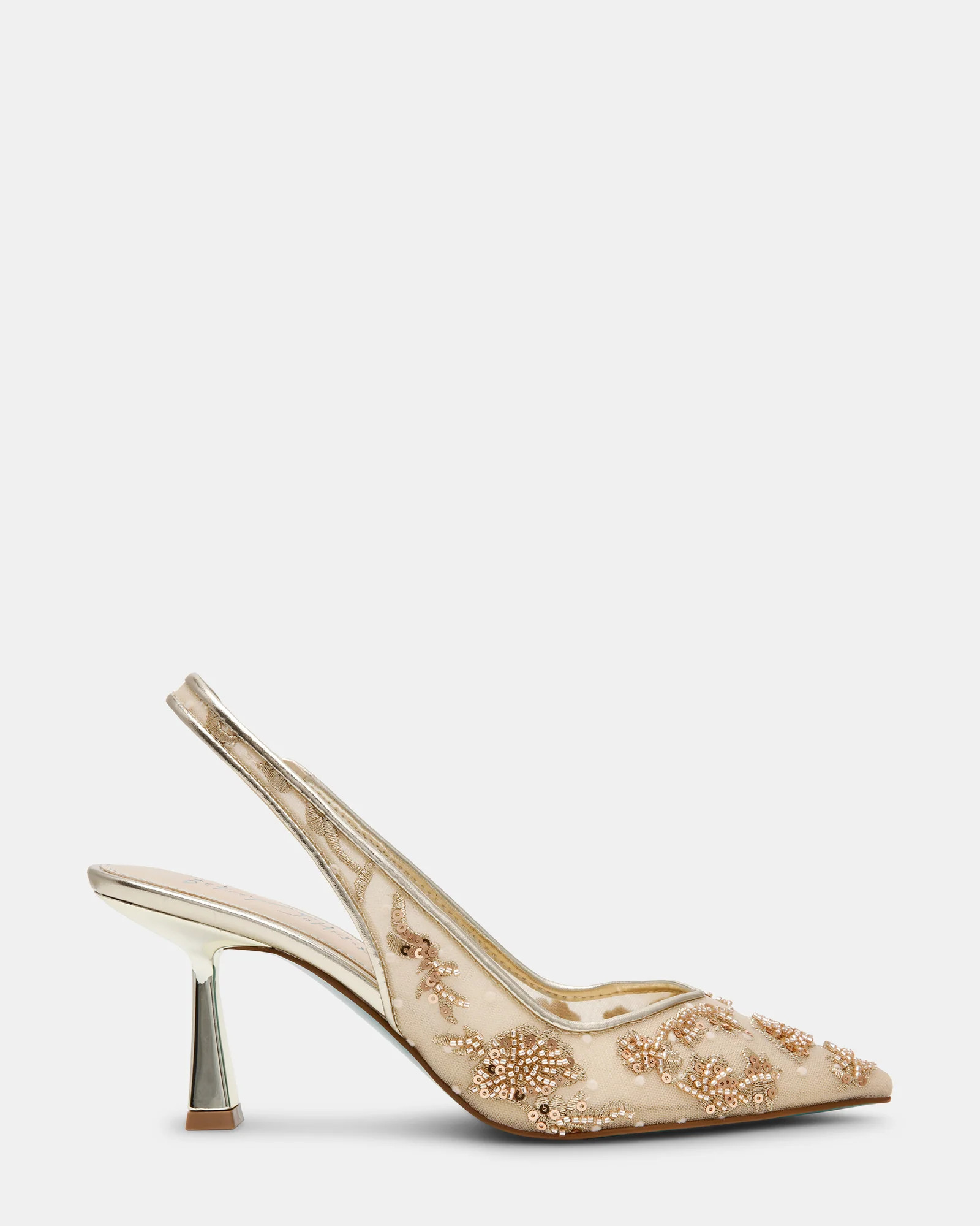 SB-NIKKI Light Gold Mesh Heels | Women's Designer Heels | Steve Madden (Canada)
