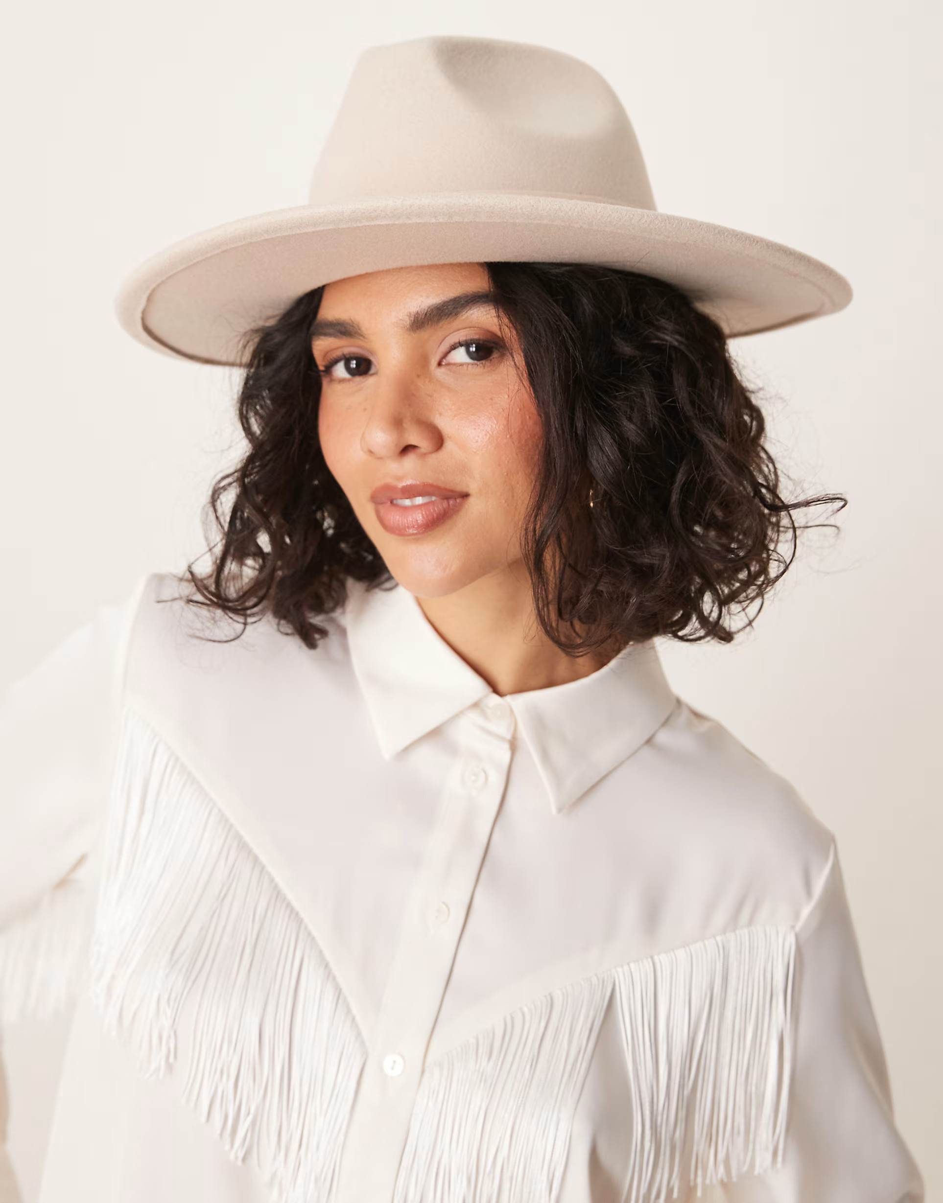 My Accessories suedette fedora hat in ecru | ASOS (Global)