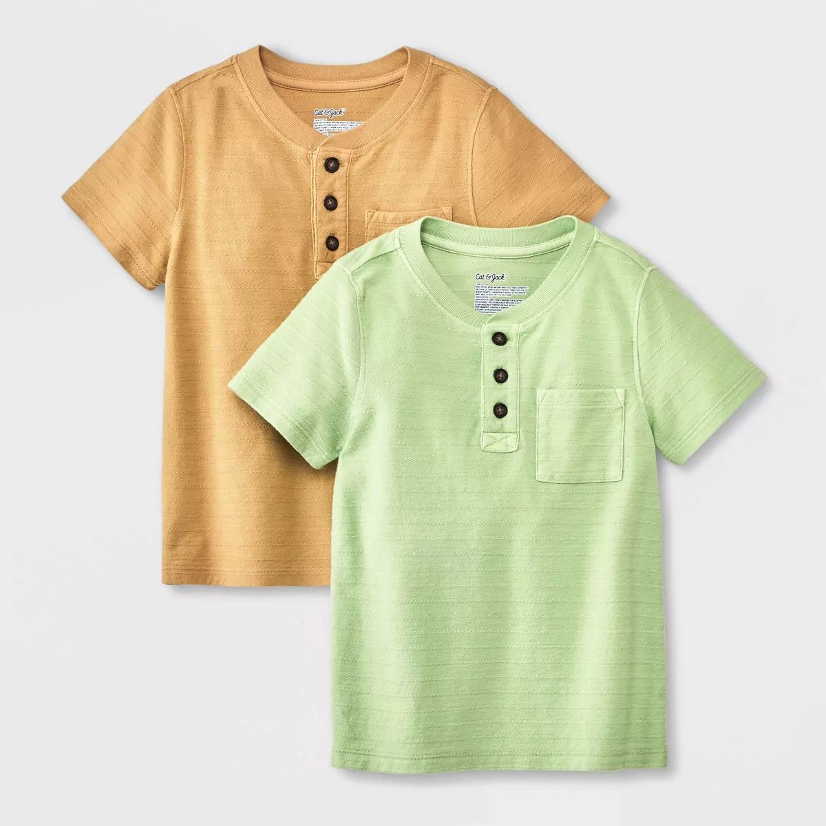 Toddler Boys' 2pk Henley T-Shirt - Cat & Jack™ Gray/Cream 2T | Target