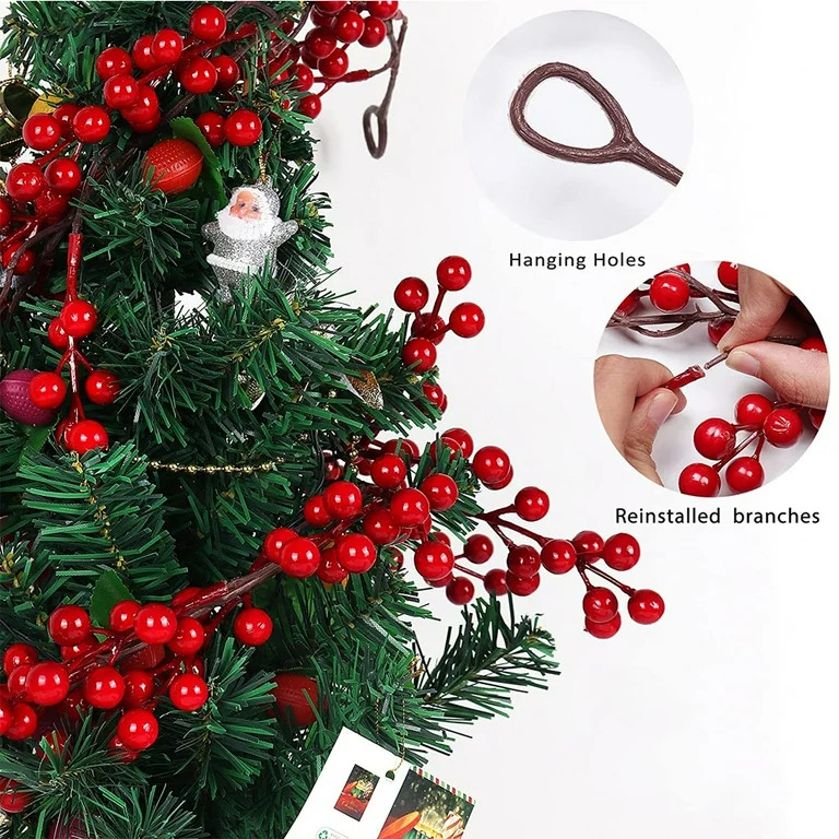 RECUTMS 6.2 ft Red Berrys Artificial Christmas Decoration Winter Holiday Garden Fireplace Decor | Walmart (US)