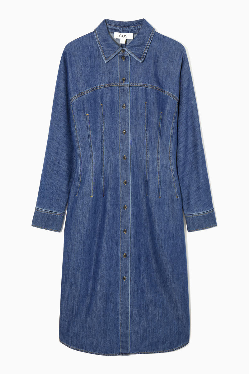 Oversized Waisted Denim Shirt Dress | COS (US)