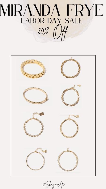 Take advantage of the Labor Day sale going on right now on Miranda Frye they typically only do 10% off with my code shayna10 but today you can enjoy 20% off the site. I wanted to share some of my personal favorite bracelets that I get the most wear out of. These are water resistant and amazing quality for the price. Some of my pieces I have had over 3 years now and they still look great ! 

Because my code is not valid today during the 20% off sale I so appreciate you shopping through these links. It helps me get credit for my sales. Thank you !! 

Hope you love you pieces as much as I do ! 
#sale #Bracelet #Bracelet #Mirandafrye #Jewelry 

#LTKSale #LTKFind #LTKstyletip