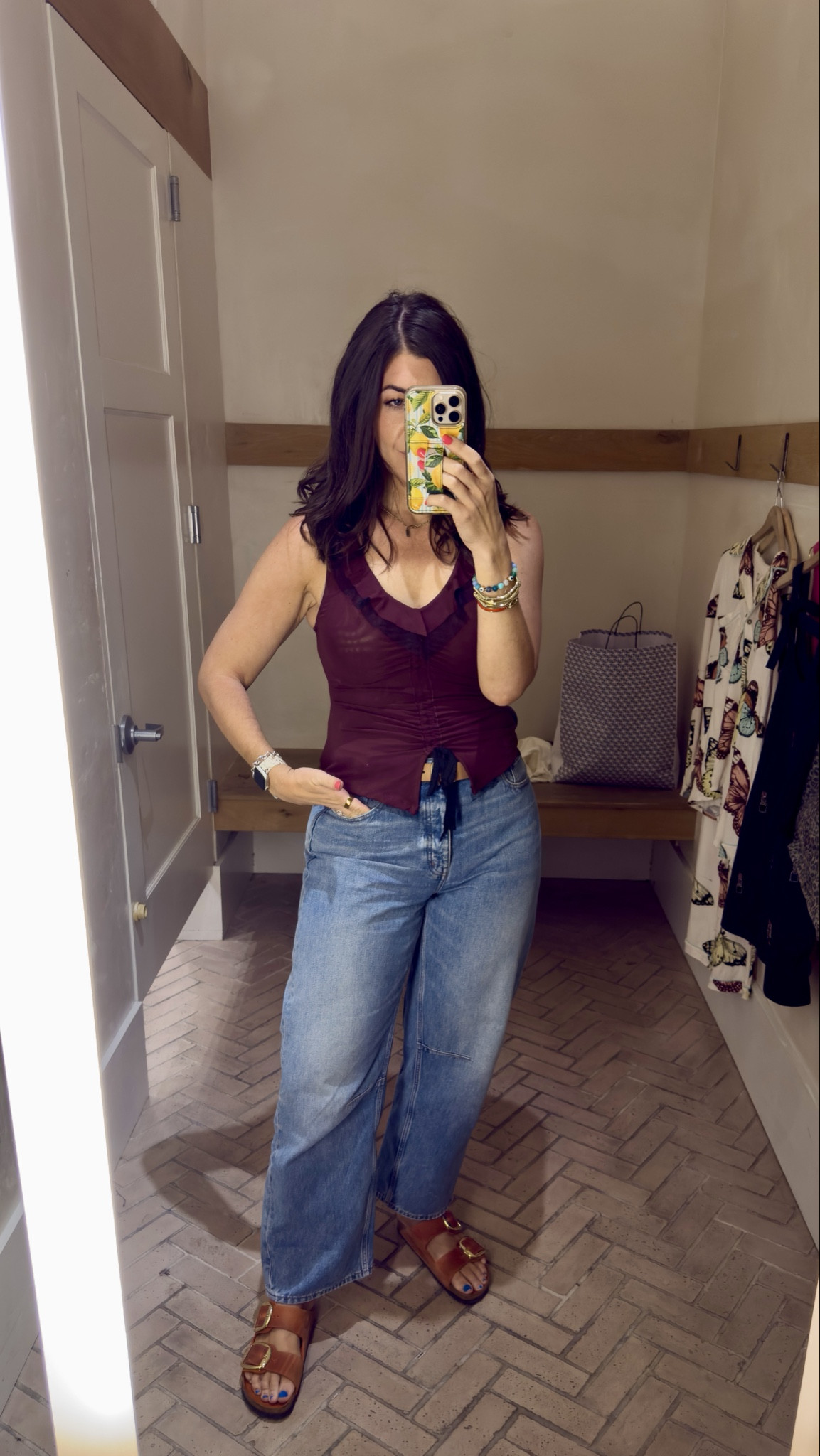 Popped into Anthro to return a couple of fails
Came out with this top- in a medium

Jeans are 29 tall 

#LTKOver40 #LTKMidsize #LTKFindsUnder100