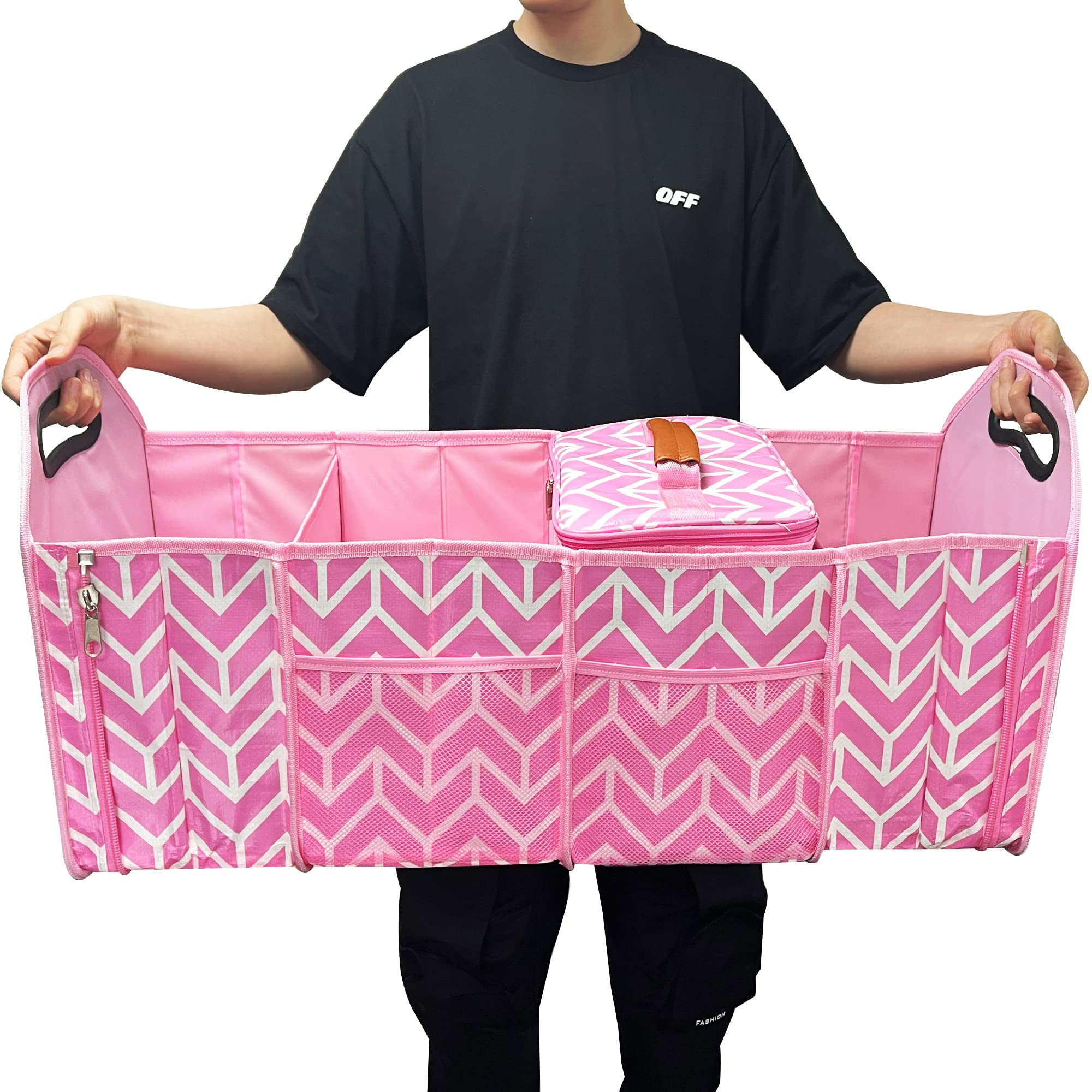 Trunk Organizer for Car, Foldable Car Storage Bag Portable Insulation Cooler Bag Collapsible Vehi... | Amazon (US)