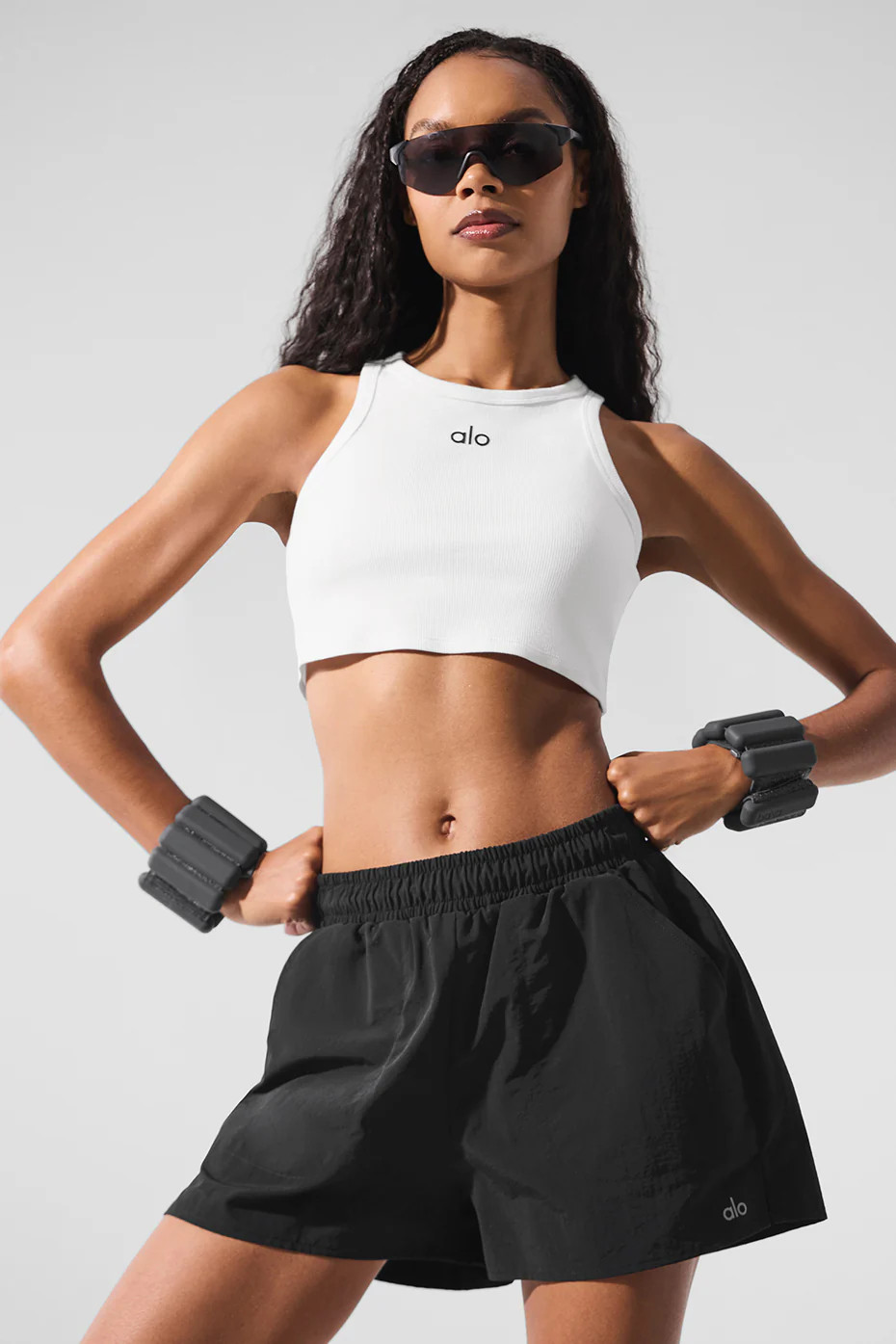 ALO | Aspire Tank Top in White/Black, Size: XS | Alo Yoga (US)