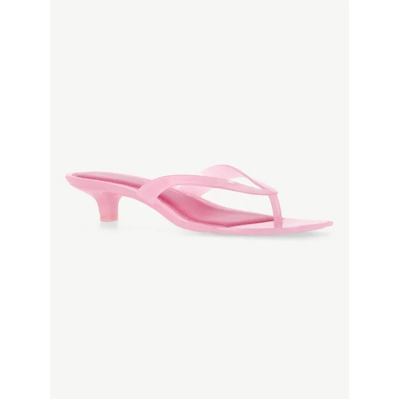 No Boundaries Women's Jelly Flip Flop Kitten Heel Sandals | Walmart (US)