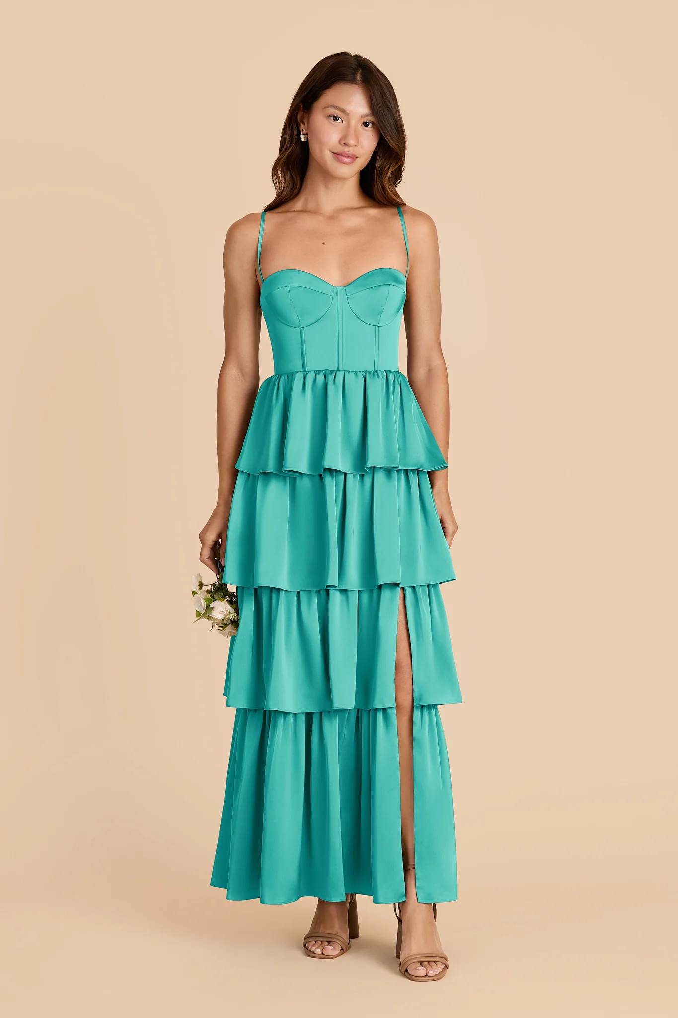 Lola Matte Satin Dress - Aquamarine | Birdy Grey | Birdy Grey