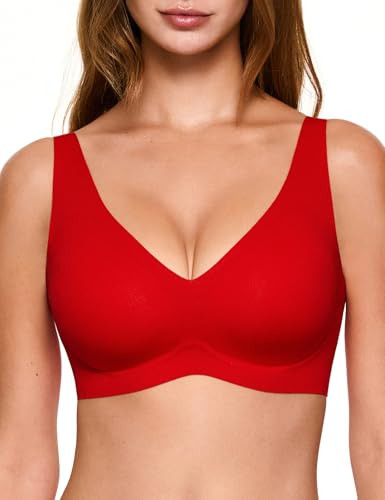 Deep V Bras for Women, Wireless Push Up Plunge Bra Seamless Supportive No Underwire T-Shirts Bral... | Amazon (US)