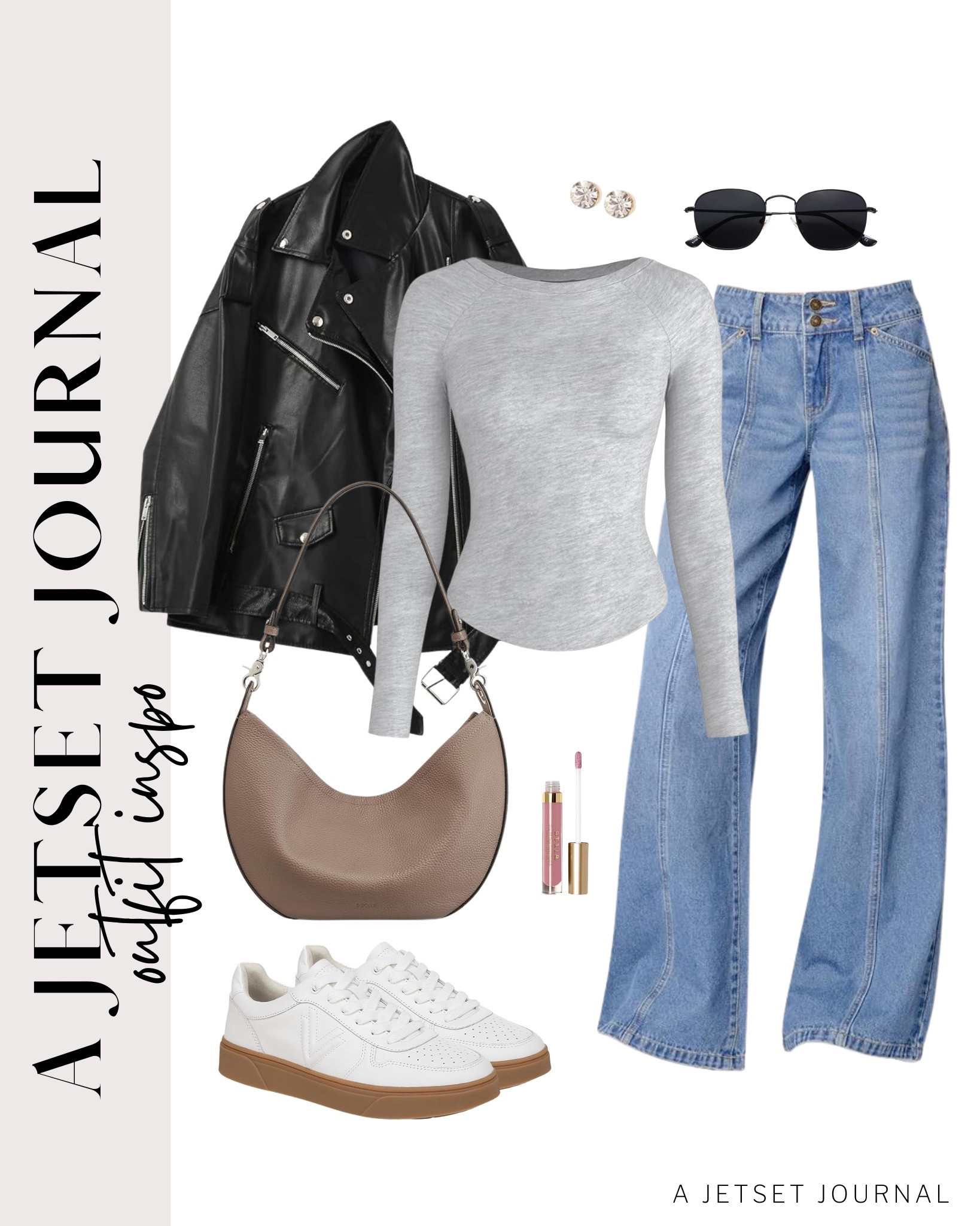 I’m loving how cute this outfit is. Perfect for travel and everyday wear!
faux leather jacket, wide leg jeans, square sunglasses, stilla liquid lip, casual outfit, ways to style, casual outfit inspo, capsule wardrobe, favorite finds, top picks, mom outfit, everyday style, transitional style, trendy look, viral style, affordable look, amazon favorites, spring outfit idea

#LTKSeasonal #LTKootd #LTKU