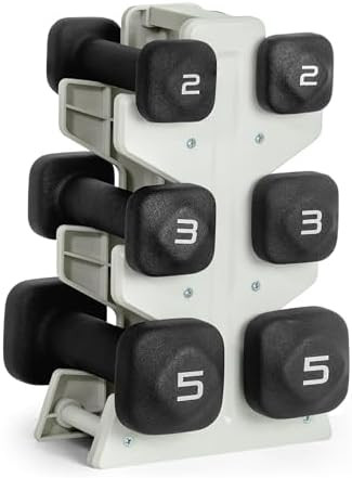 Tone Fitness Neoprene Dumbbell Set with Storage Rack – Non-Slip, Anti-Roll Hand Weights for Hom... | Amazon (US)
