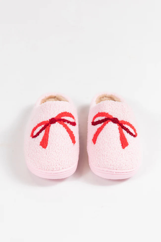 Red Bow Slippers Macy Blackwell X Pink Lily | Pink Lily