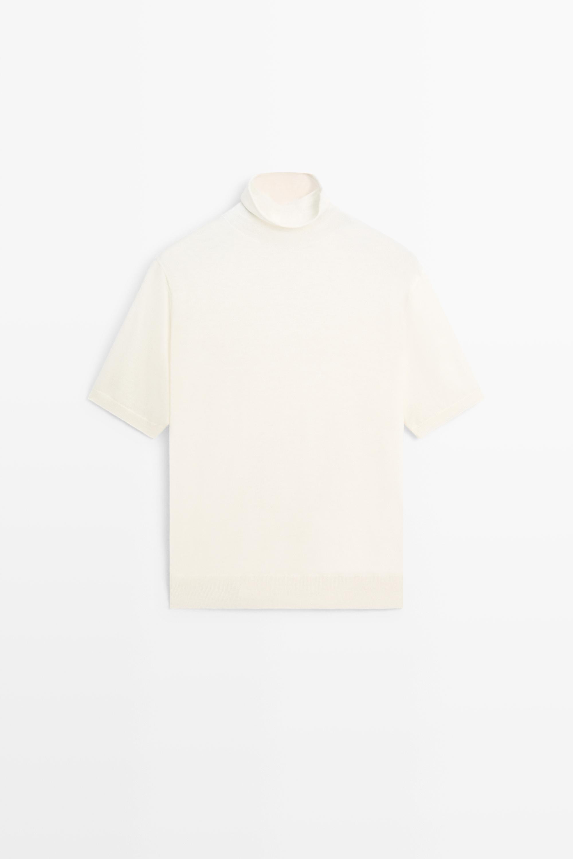 Wool blend turtleneck knit sweater | Massimo Dutti UK