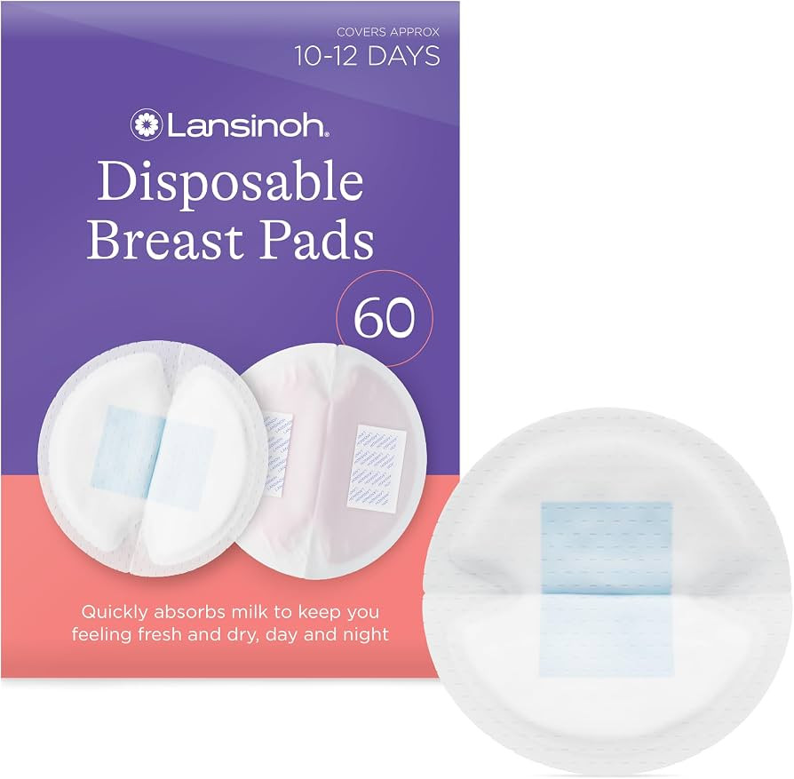 Lansinoh Disposable Breast Pads Maternity - 60 Pack - Ultra-Thin & Abosrbent Nursing Pads with Bl... | Amazon (UK)