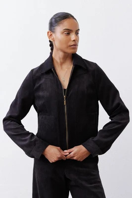 Cropped Corduroy Zip Jacket | Ruti