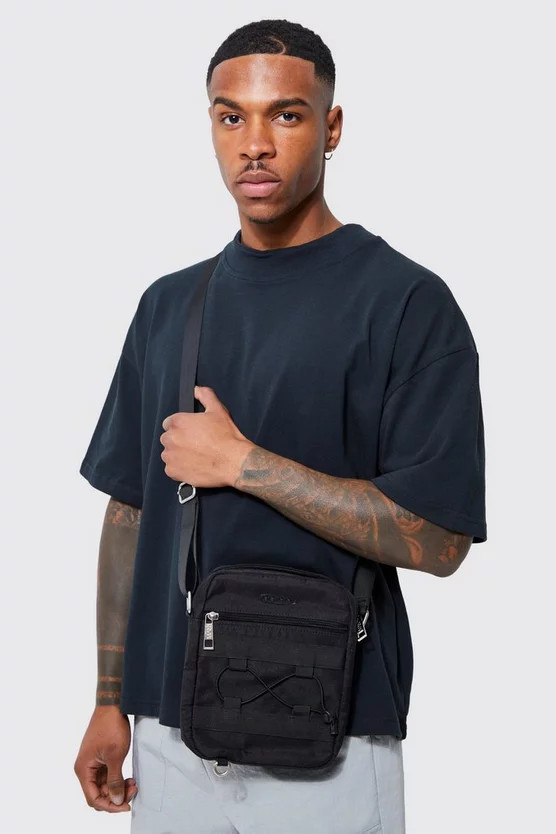 Man Nylon Cross Body Messenger Bag | boohooMAN (US & Canada)