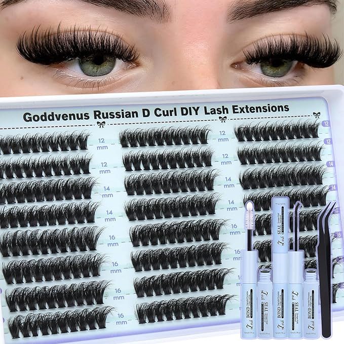 Goddvenus Lash Clusters Kit Wispy Lashes clusters Natural Fluffy Eyelashes Clusters 12mm 14mm 16m... | Amazon (US)