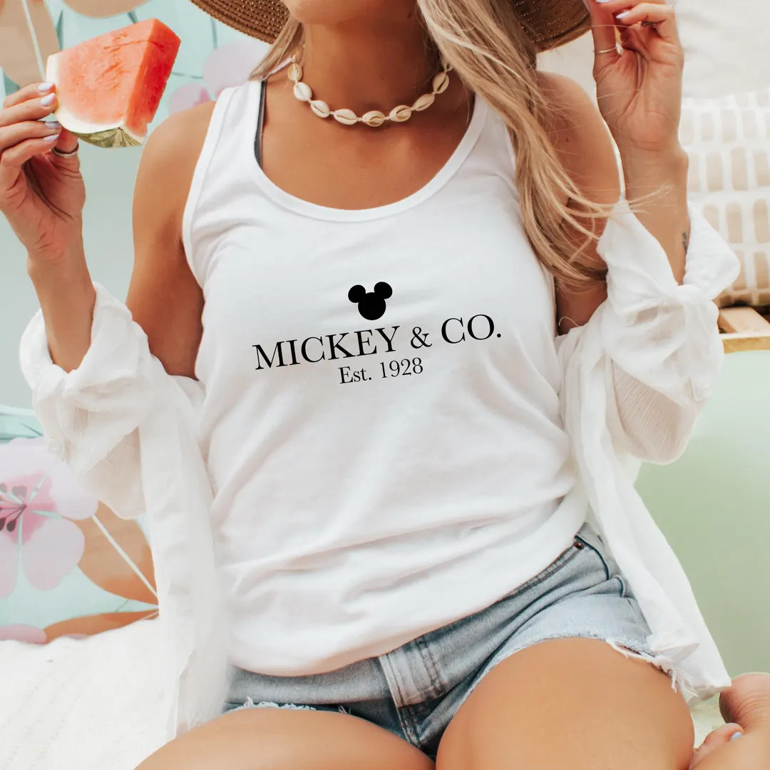 Retro Mickey & Co Tank Top, Vintage Disney Tank Top for Her, Mickey Est. 1928 Tank Top, Mickey an... | Etsy (US)