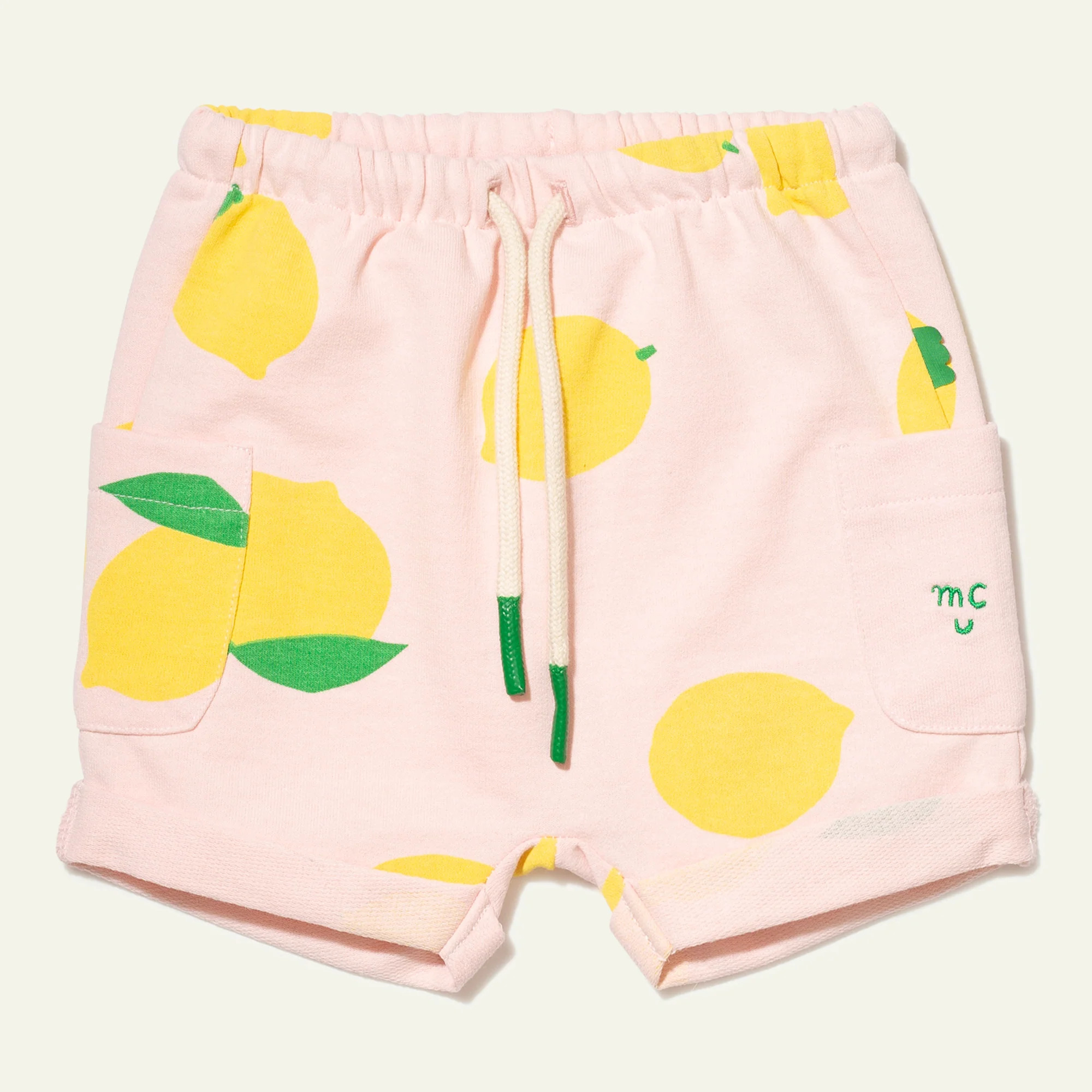 Recycled Cotton Lemon Baby Short | Mon Coeur