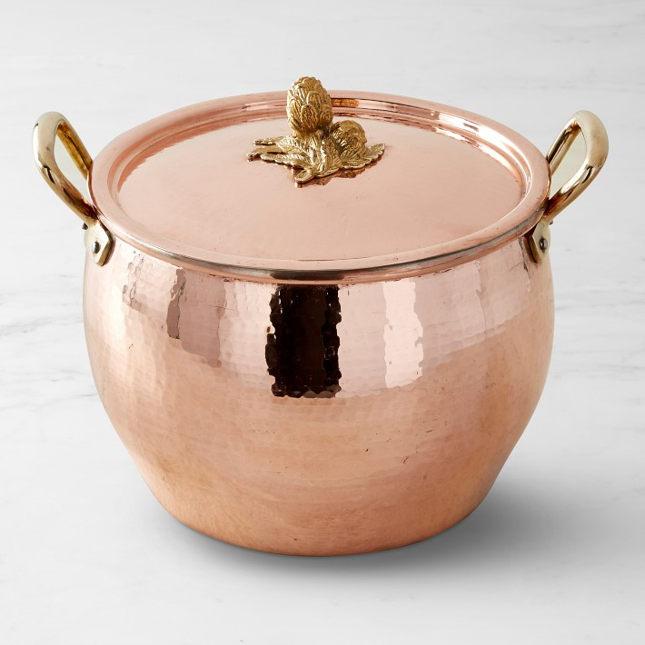 Ruffoni Historia Hammered Copper Stock Pot with Artichoke Knob | Williams-Sonoma