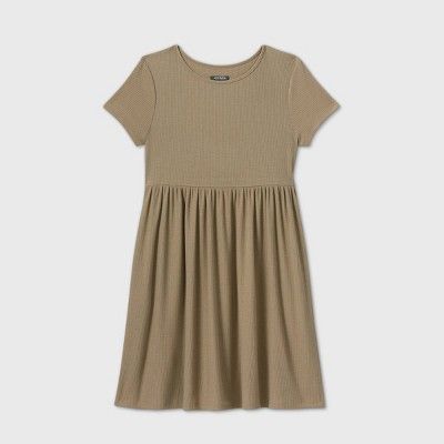 Women's Short Sleeve Rib-Knit Babydoll Dress - Wild Fable™ | Target