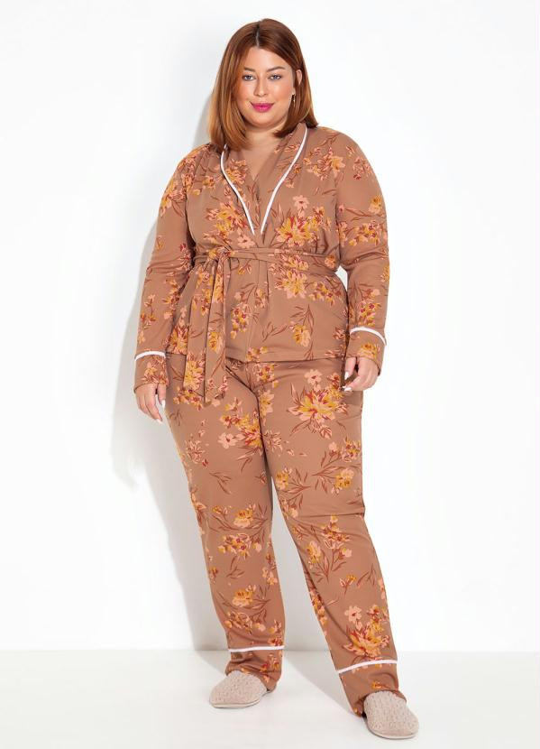 Marguerite - Pijama Floral Marrom | Posthaus (BR)