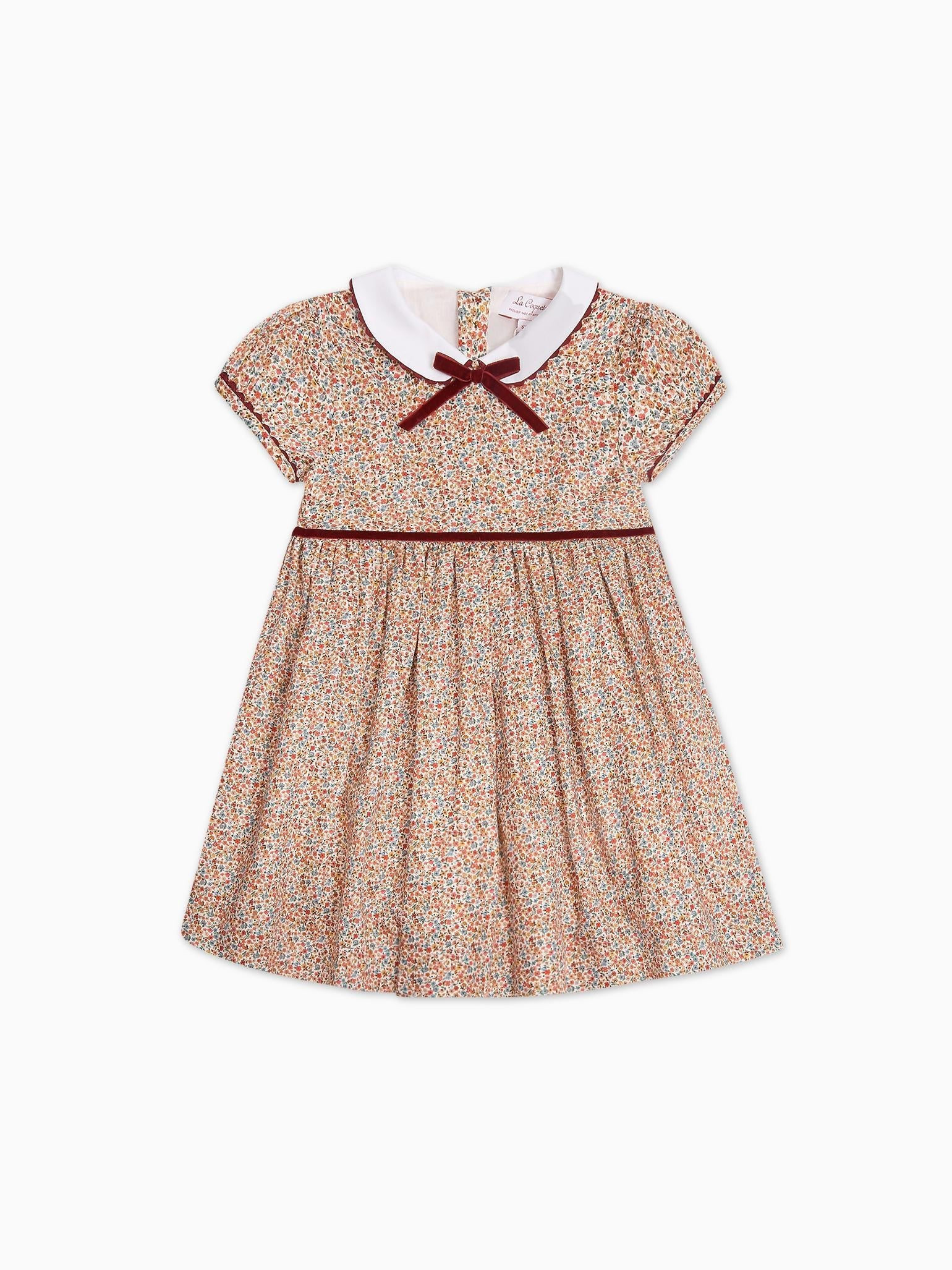 Terracotta Floral Melina Girl Dress | La Coqueta (US)