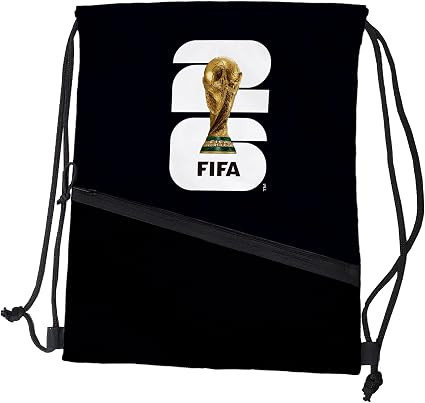 Black FIFA World Cup 2026 Drawstring Backsack – Lightweight Backpack with Zippered Front Pocket... | Amazon (US)