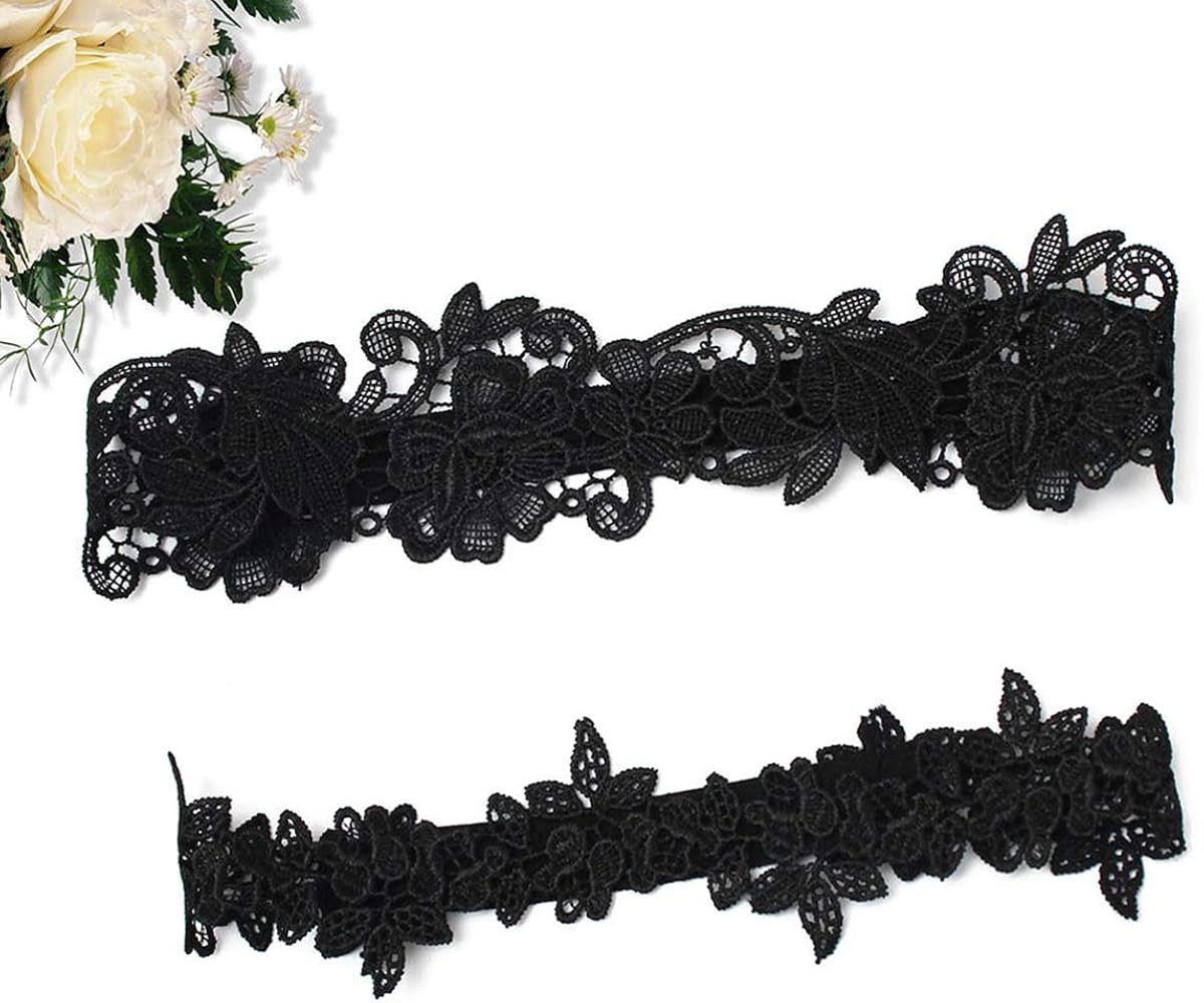 GARGALA Wedding Garter Set Lace Garters Belt Bride Women White Blue Black Garter Size Optional | Amazon (US)