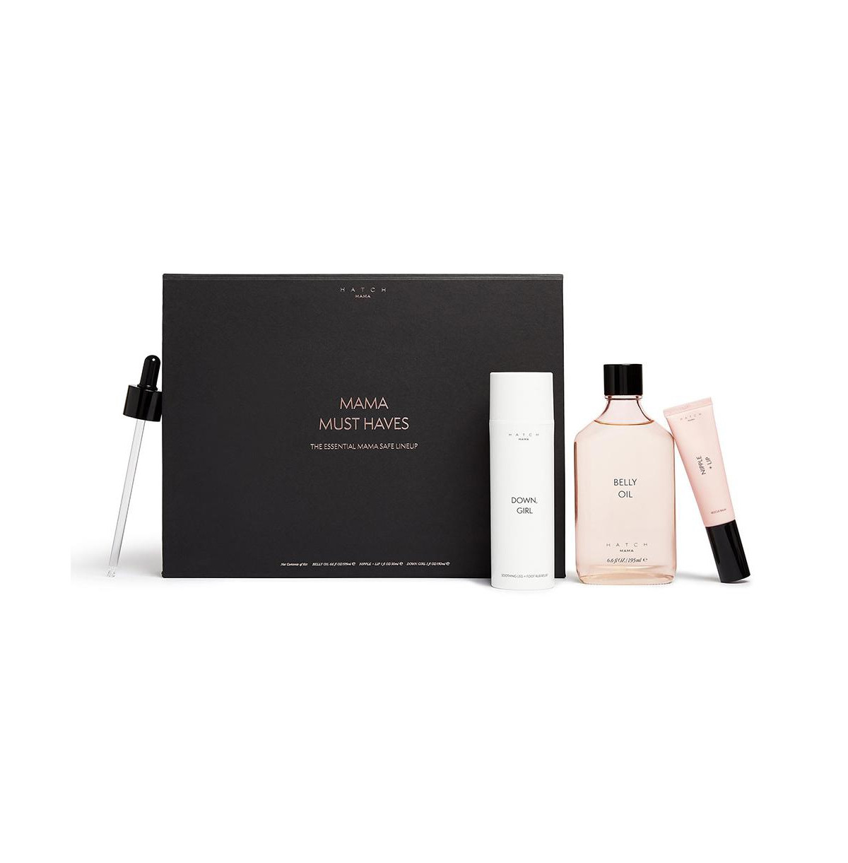 Hatch Collection Clean Beauty Mama Must Haves Essential Maternity Gift Set-Includes Belly Oil, Down Girl, Nipple+Lip - Black | Macy's