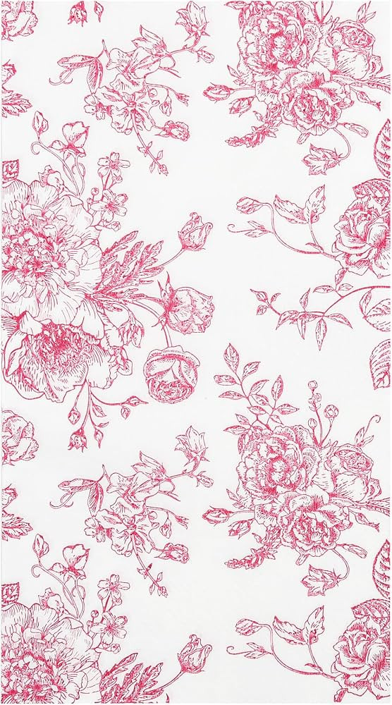100 Floral Guest Napkins Pink and White Toile Disposable Paper Napkins Decorative Flower Bathroom... | Amazon (US)