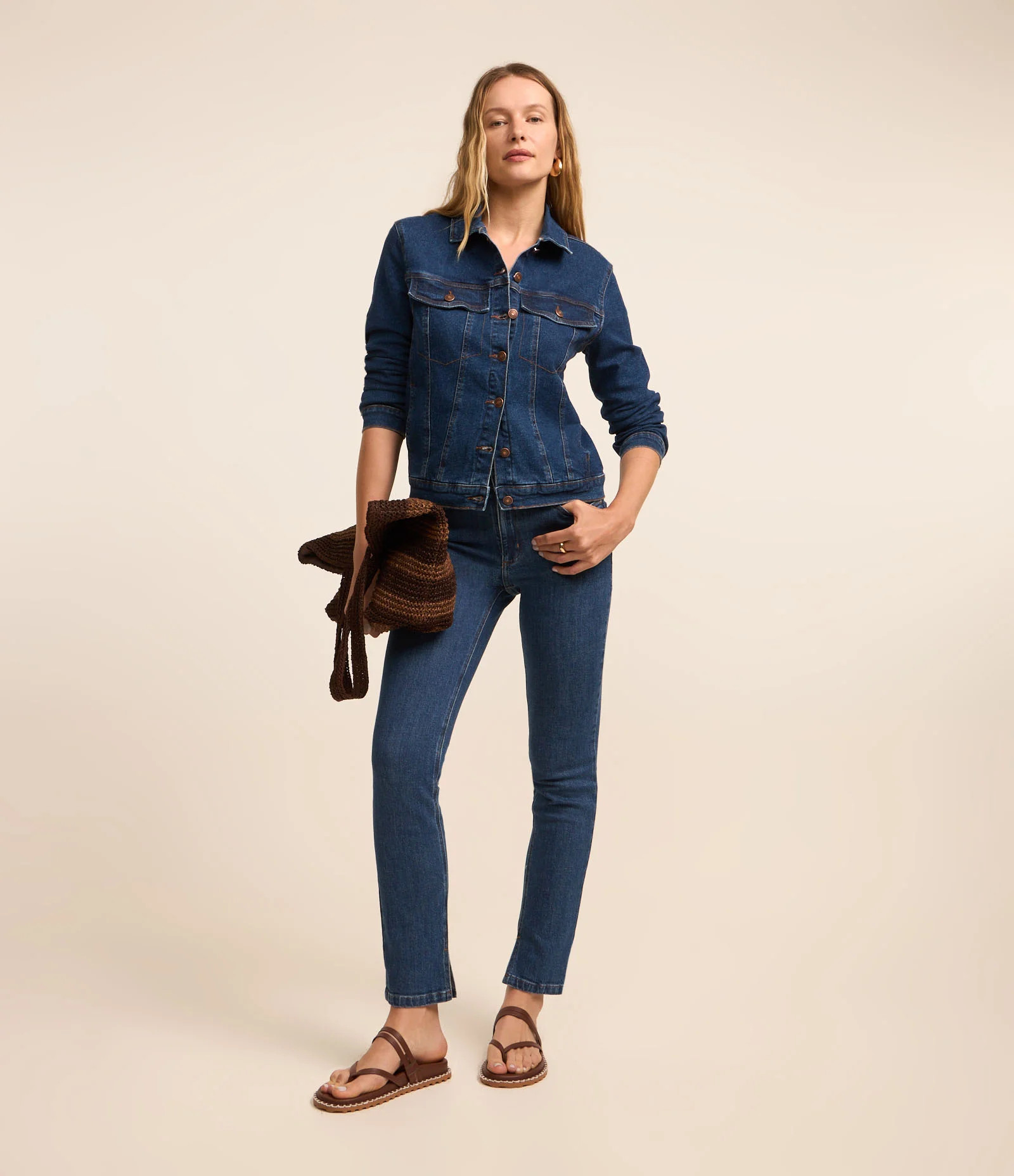Calça Slim em Jeans com Fendinha na Barra Azul - Lojas Renner | Renner (BR)