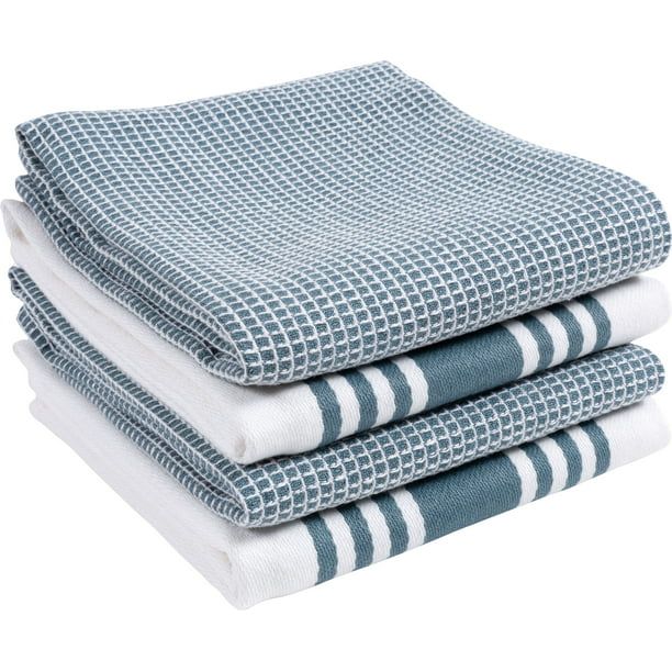 KAF Home, 4 Pack, Centerband and Waffle Flat Kitchen Towels, Absorbent & Durable Kitchen Towels, ... | Walmart (US)