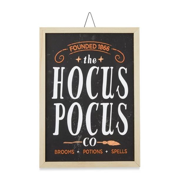 Halloween Hanging Sign Decoration, Hocus Pocus, 10 inch x 14 inch, Way to Celebrate | Walmart (US)