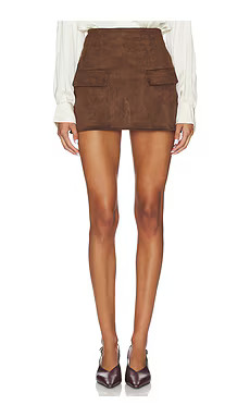 SNDYS Amelia Suede Mini Skirt in Mocha from Revolve.com | Revolve Clothing (Global)