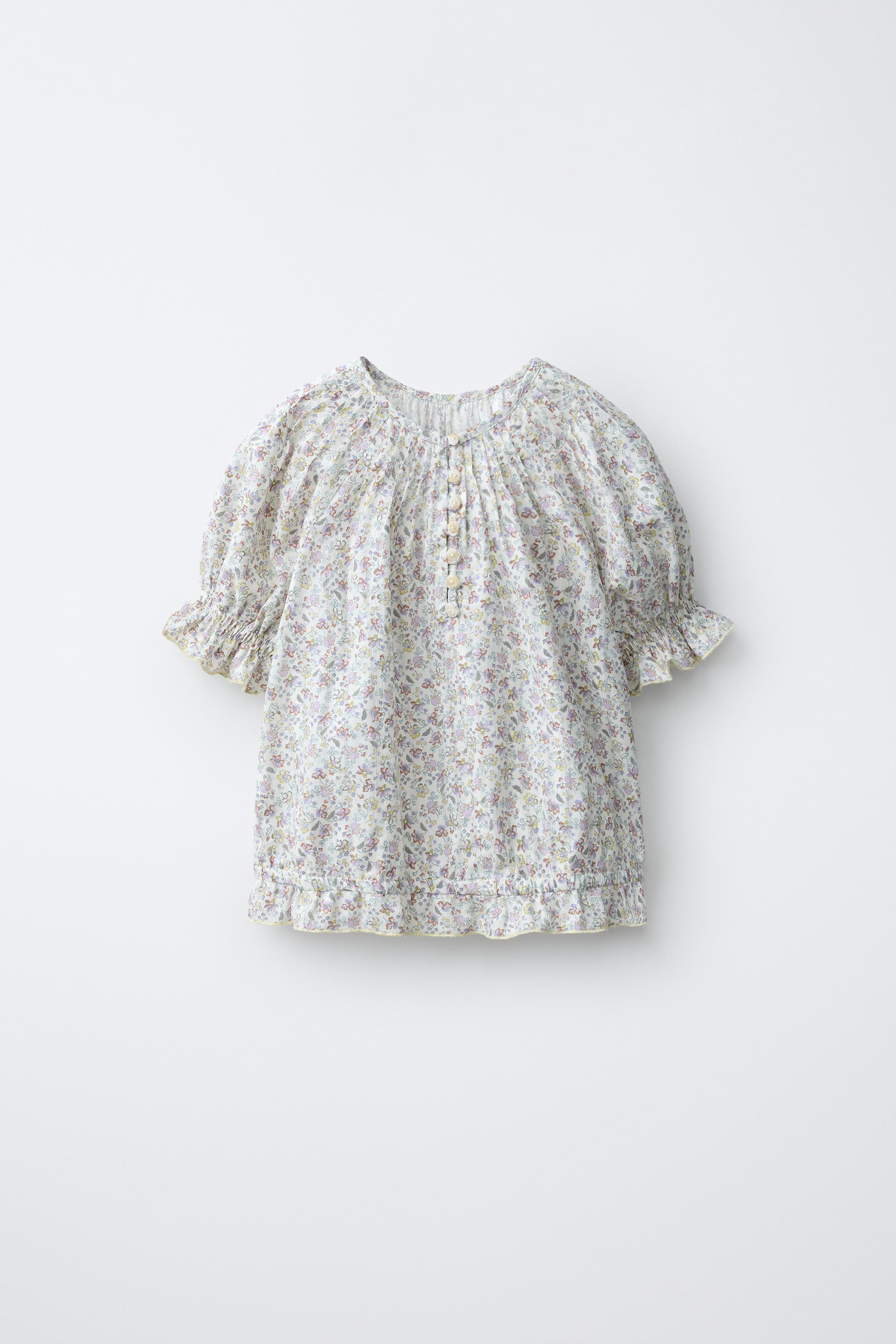 FLORAL PINTUCK BLOUSE | Zara US