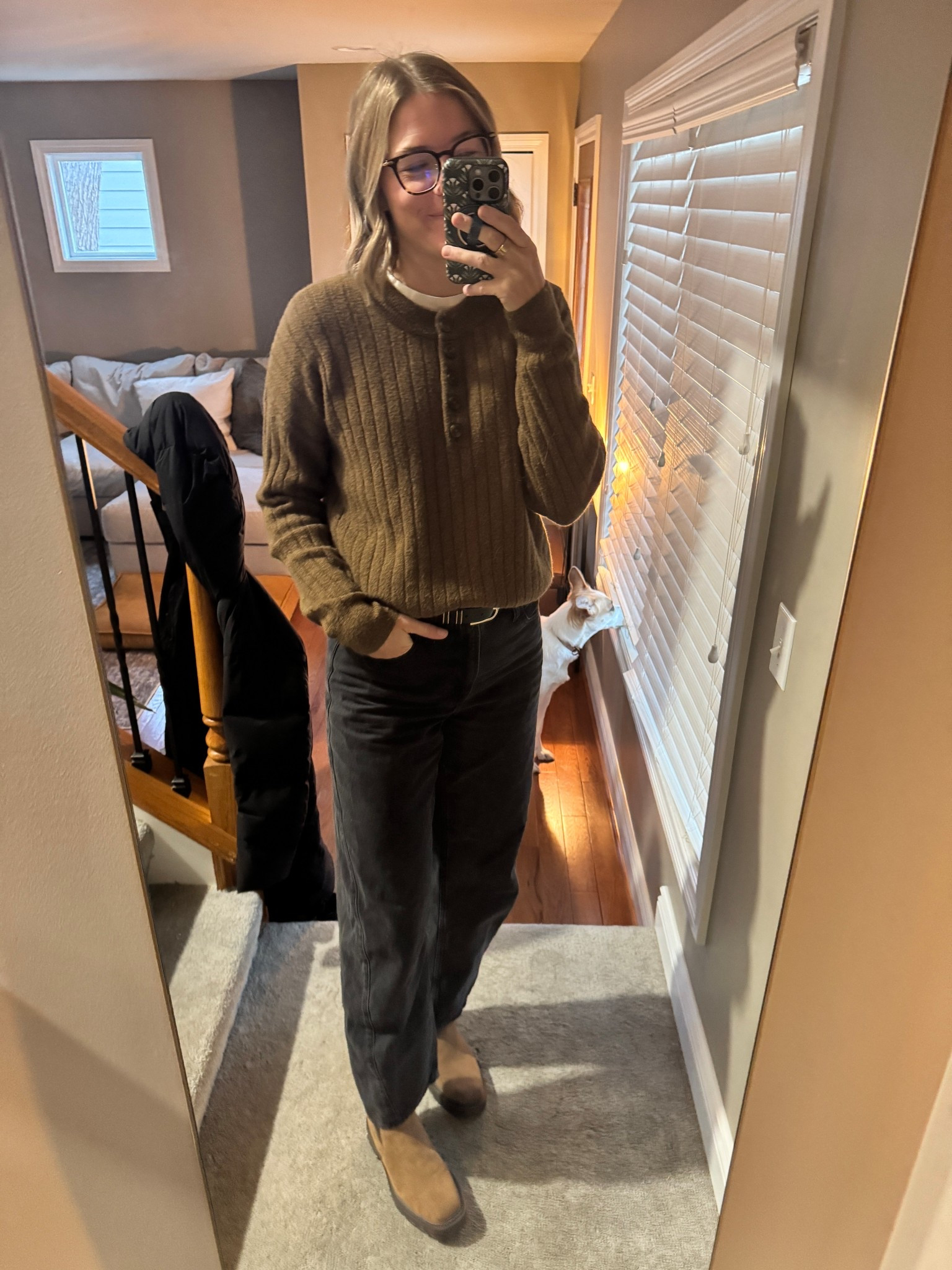 Love a brown top + black bottom outfit formula. Old Madewell sweater, belt is on sale, 40% off black barrel denim (true to size, I wear 28 tall), the BEST boots (currently 40% off as well!! I'm between 9.5 and 10, sized up to 10 for best fit!)

#LTKTall #LTKootd #LTKmomlife