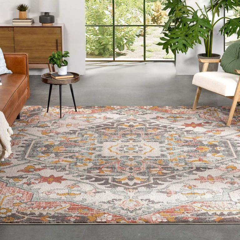 Well Woven Adeline Bohemian Vintage Medallion Soft Blush Multicolor Area Rug | Walmart (US)