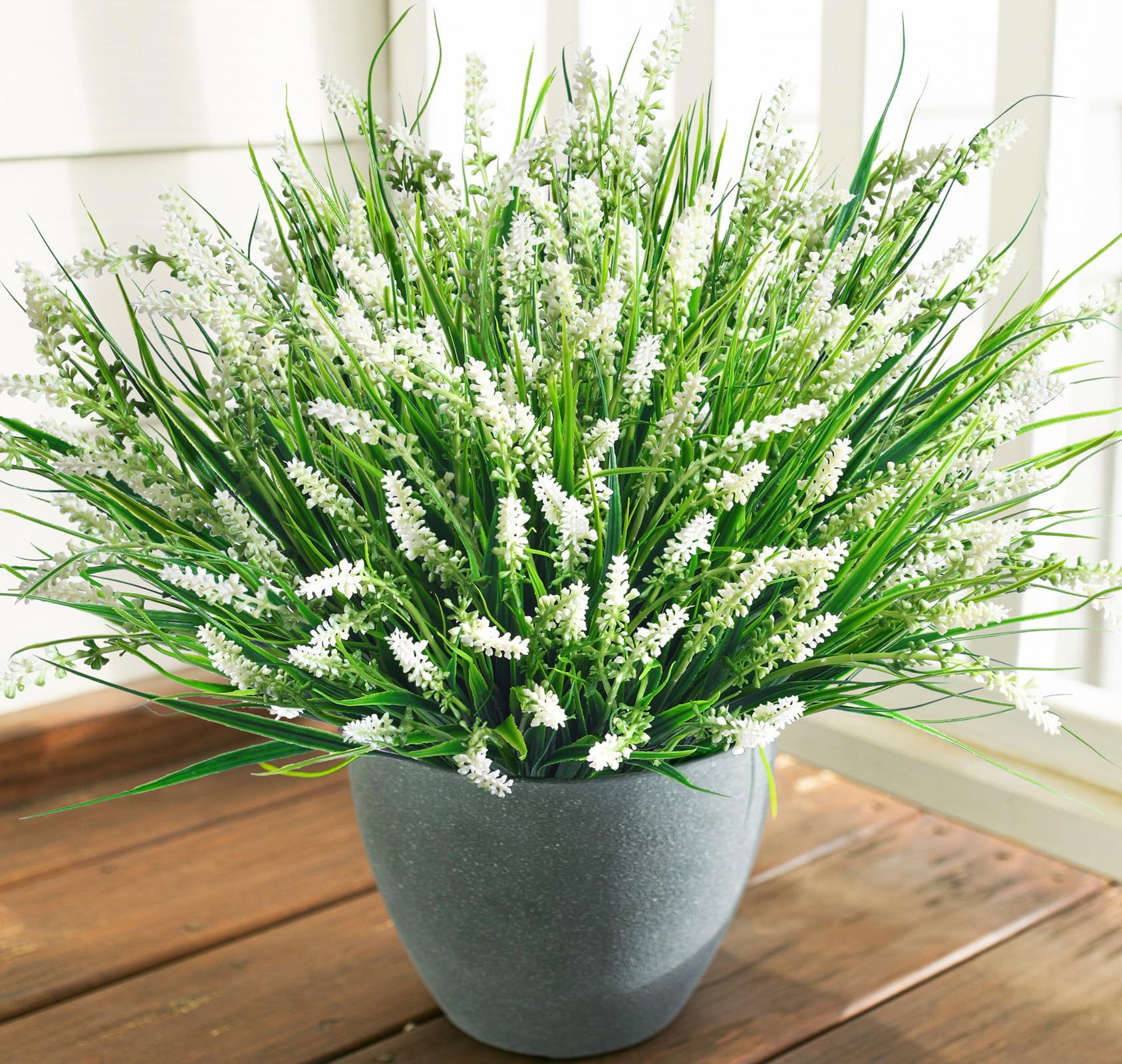 Ivydale Artificial Plants Fake Flowers Monkey Grass for Outdoors,UV Resistant Realistic 10PCS Whi... | Amazon (US)