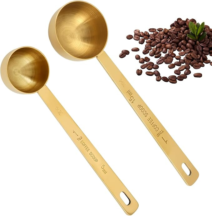 Coffee Measuring Spoons Set, HAVIRI 2PCS 5ml/15ml Stainless Steel Measuring Spoon with Long Handl... | Amazon (UK)