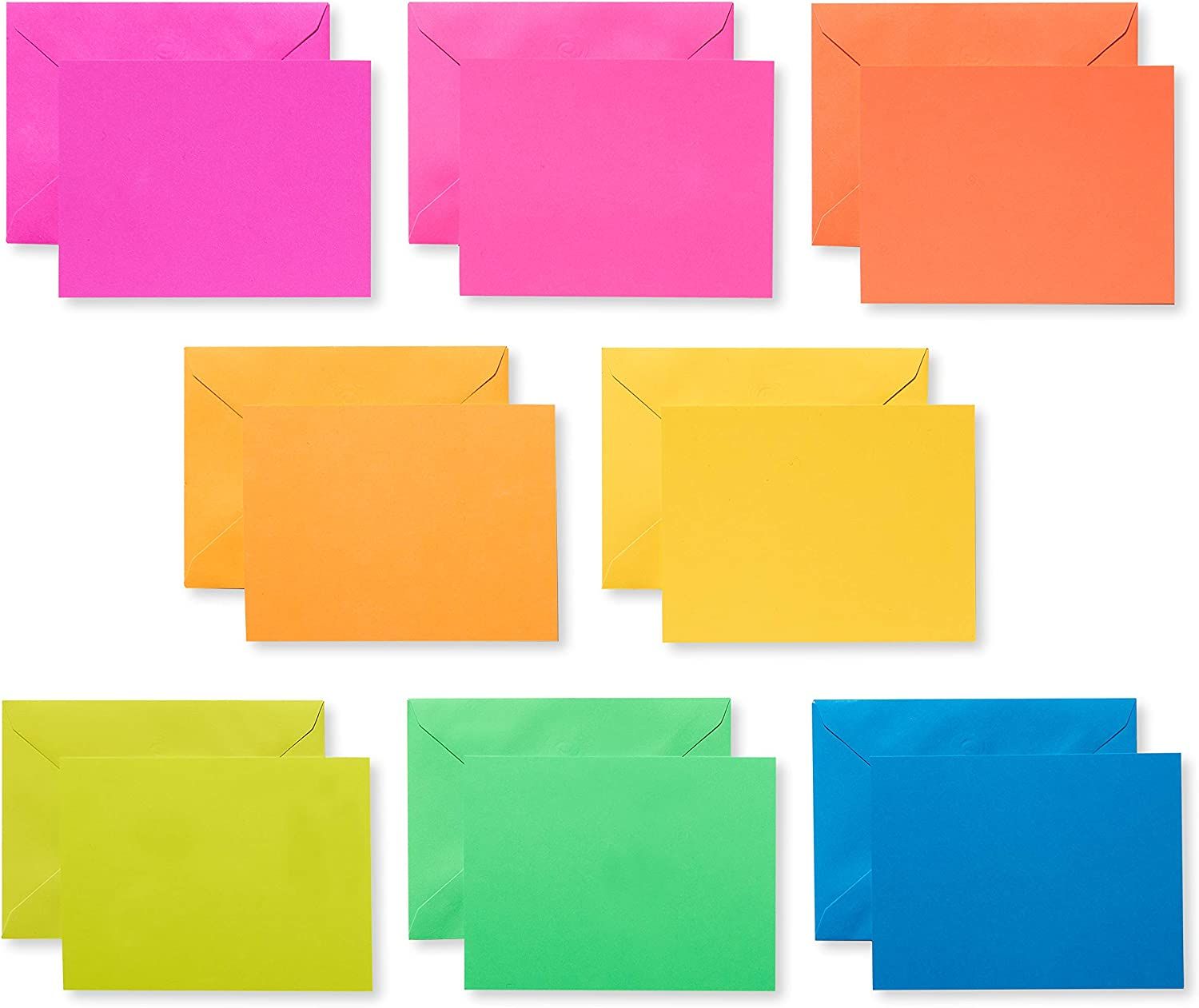 American Greetings Single Panel Blank Cards with Envelopes, Neon Rainbow Colors (100-Count) | Amazon (US)