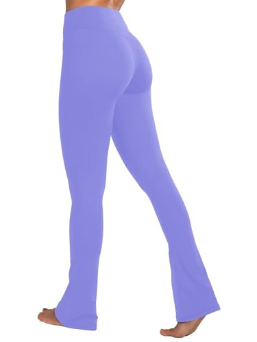 Sunzel Butterflycra High Waist Mini Flared Leggings for Women, Tummy Control Casual Flare Yoga Pants for Yoga Workout Gym 28" Periwinkle S | Amazon (US)