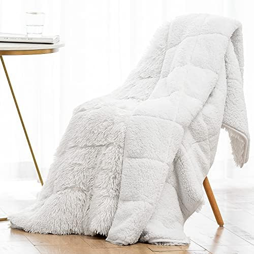 Wemore Shaggy Long Fur Faux Fur Weighted Blanket,Cozy and Fluffy Plush Sherpa Long Hair Blanket f... | Amazon (US)