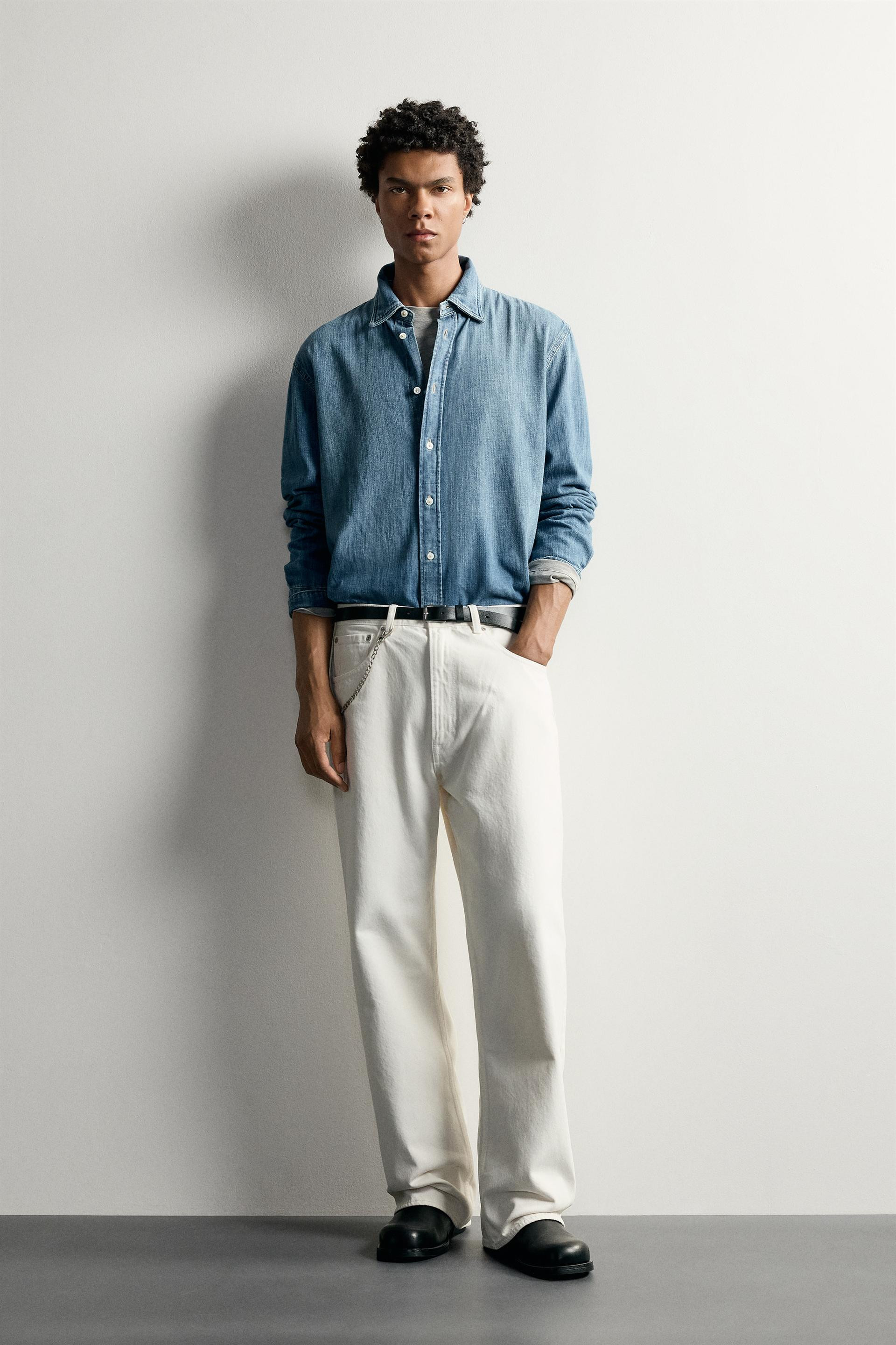 Zara - Loose Fit Jeans - Navy Blue - 32 (Us 32) - Man | Zara US