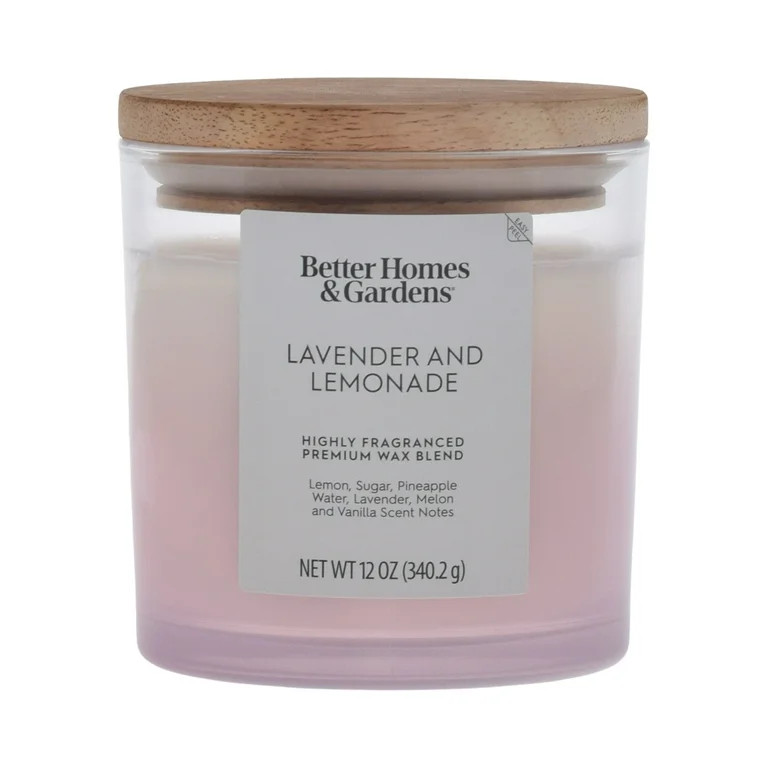 Better Homes and Gardens Lavender and Lemonade Scented 2-Wick Ombre Jar Candle 12oz. | Walmart (US)