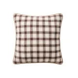 My Texas House 18 in x 18 in Brown Check Plaid Chenille Decorative Pillow | Walmart (US)