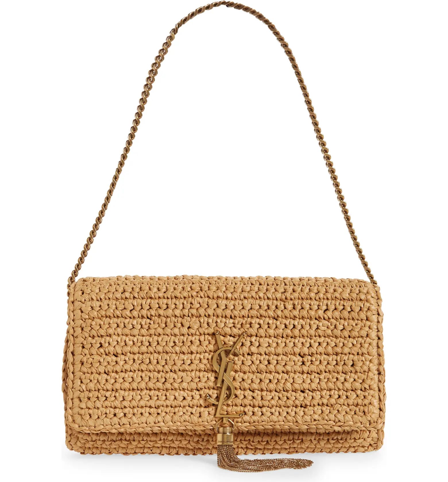 Saint Laurent Kate 99 Raffia Shoulder Bag | Nordstrom | Nordstrom