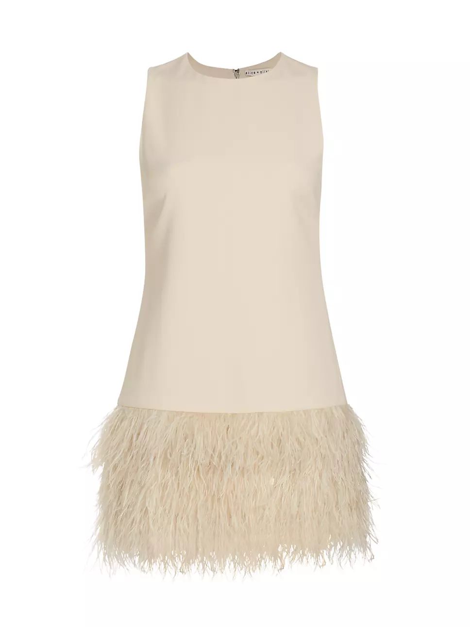 Alice + Olivia Coley Ostrich Feather-Trim Dress | Saks Fifth Avenue