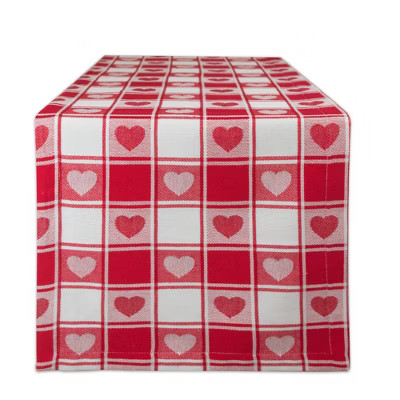 Dii Hearts Woven Check Table Runner 14X108 | Target